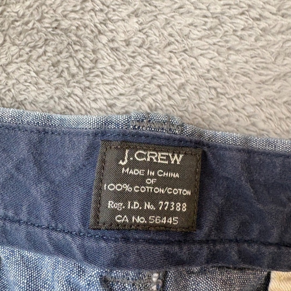 J Crew Shorts Mens 33 Blue Chino Stanton Mid Rise 9" Inseam Chambray Preppy - Picture 7 of 12